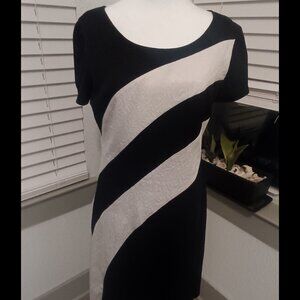Black and White knee length dress by Covington.  Size Large.